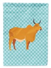 Load image into Gallery viewer, Zebu Indicine Cow Blue Check Garden Flag - Outdoor Decorative Yard Flag