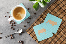 Load image into Gallery viewer, Charolais Cow Blue Check Foam Coaster  BB8000FC