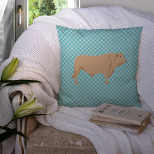 Load image into Gallery viewer, Charolais Cow Blue Check Throw Pillow - 14x14 Decorative Pillow – Art for Your Home &amp; Patio BB8000PW1414