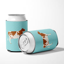 Load image into Gallery viewer, Ayrshire Cow Blue Check Can or Bottle Hugger BB8001CC