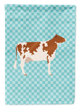 Load image into Gallery viewer, Ayrshire Cow Blue Check Garden Flag - Outdoor Decorative Yard Flag