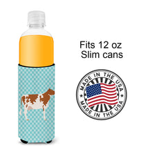 Load image into Gallery viewer, Ayrshire Cow Blue Check   Hugger for slim cans