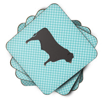 Load image into Gallery viewer, Black Angus Cow Blue Check Foam Coaster  BB8002FC