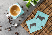 Load image into Gallery viewer, Black Angus Cow Blue Check Foam Coaster  BB8002FC