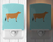 Load image into Gallery viewer, Jersey Cow Blue Check Ceramic Night Light BB8003CNL