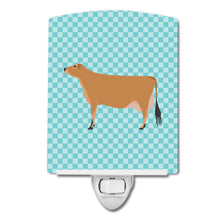 Load image into Gallery viewer, Jersey Cow Blue Check Ceramic Night Light BB8003CNL
