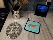 Load image into Gallery viewer, Jersey Cow Blue Check Pot Holders - Set of 2 - Heat-Resistant Kitchen Essentials BB8003PTHD