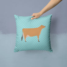 Load image into Gallery viewer, Jersey Cow Blue Check Throw Pillow - 14x14 Decorative Pillow – Art for Your Home &amp; Patio BB8003PW1414