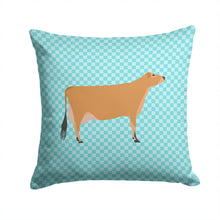 Load image into Gallery viewer, Jersey Cow Blue Check Throw Pillow - 14x14 Decorative Pillow – Art for Your Home &amp; Patio BB8003PW1414