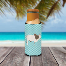 Load image into Gallery viewer, Malvi Cow Blue Check   Hugger for slim cans