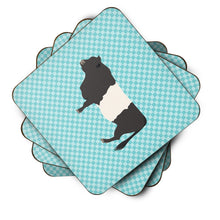 Load image into Gallery viewer, Belted Galloway Cow Blue Check Foam Coaster  BB8005FC