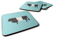 Load image into Gallery viewer, Belted Galloway Cow Blue Check Foam Coaster  BB8005FC