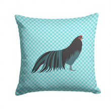 Load image into Gallery viewer, Sumatra Chicken Blue Check Throw Pillow - 14x14 Decorative Pillow – Art for Your Home &amp; Patio BB8007PW1414