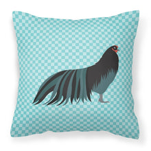 Load image into Gallery viewer, Sumatra Chicken Blue Check Fabric Decorative Pillow BB8007PW1818