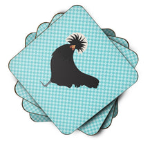 Load image into Gallery viewer, Polish Poland Chicken Blue Check Foam Coaster  BB8008FC