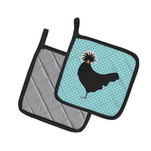 Load image into Gallery viewer, Polish Poland Chicken Blue Check Pot Holders - Set of 2 - Heat-Resistant Kitchen Essentials BB8008PTHD