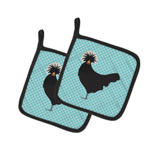 Load image into Gallery viewer, Polish Poland Chicken Blue Check Pot Holders - Set of 2 - Heat-Resistant Kitchen Essentials BB8008PTHD