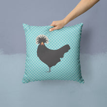 Load image into Gallery viewer, Polish Poland Chicken Blue Check Throw Pillow - 14x14 Decorative Pillow – Art for Your Home &amp; Patio BB8008PW1414
