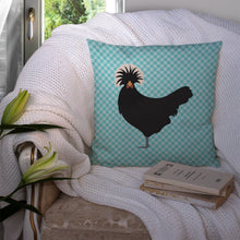Load image into Gallery viewer, Polish Poland Chicken Blue Check Throw Pillow - 14x14 Decorative Pillow – Art for Your Home &amp; Patio BB8008PW1414
