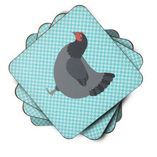 Load image into Gallery viewer, Jersey Giant Chicken Blue Check Foam Coaster  BB8009FC
