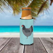 Load image into Gallery viewer, Jersey Giant Chicken Blue Check   Hugger for slim cans