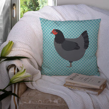 Load image into Gallery viewer, Jersey Giant Chicken Blue Check Throw Pillow - 14x14 Decorative Pillow – Art for Your Home &amp; Patio BB8009PW1414