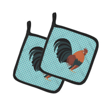 Load image into Gallery viewer, Dutch Bantam Chicken Blue Check Pot Holders - Set of 2 - Heat-Resistant Kitchen Essentials BB8010PTHD