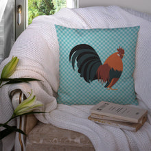 Load image into Gallery viewer, Dutch Bantam Chicken Blue Check Throw Pillow - 14x14 Decorative Pillow – Art for Your Home &amp; Patio BB8010PW1414