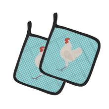 Load image into Gallery viewer, German Langshan Chicken Blue Check Pot Holders - Set of 2 - Heat-Resistant Kitchen Essentials BB8011PTHD