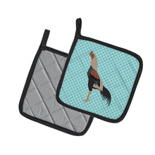 Load image into Gallery viewer, Kulang Chicken Blue Check Pot Holders - Set of 2 - Heat-Resistant Kitchen Essentials BB8012PTHD