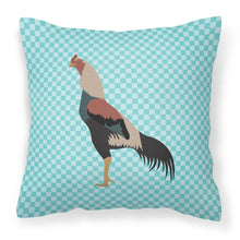 Load image into Gallery viewer, Kulang Chicken Blue Check Fabric Decorative Pillow BB8012PW1818