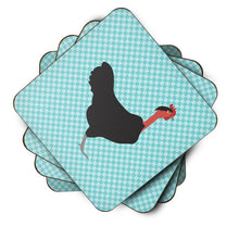 Load image into Gallery viewer, Naked Neck Chicken Blue Check Foam Coaster  BB8013FC