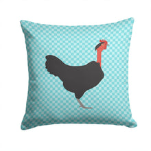 Load image into Gallery viewer, Naked Neck Chicken Blue Check Throw Pillow - 14x14 Decorative Pillow – Art for Your Home &amp; Patio BB8013PW1414