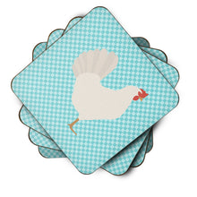 Load image into Gallery viewer, Leghorn Chicken Blue Check Foam Coaster  BB8014FC