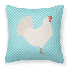 Load image into Gallery viewer, Leghorn Chicken Blue Check Fabric Decorative Pillow BB8014PW1818