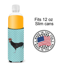 Load image into Gallery viewer, Minorca Ctalalan Chicken Blue Check   Hugger for slim cans