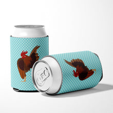 Load image into Gallery viewer, Malaysian Serama Chicken Blue Check Can or Bottle Hugger BB8016CC