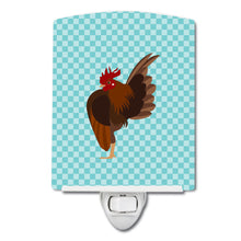 Load image into Gallery viewer, Malaysian Serama Chicken Blue Check Ceramic Night Light BB8016CNL