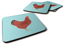 Load image into Gallery viewer, New Hampshire Red Chicken Blue Check Foam Coaster  BB8017FC