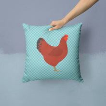 Load image into Gallery viewer, New Hampshire Red Chicken Blue Check Throw Pillow - 14x14 Decorative Pillow – Art for Your Home &amp; Patio BB8017PW1414