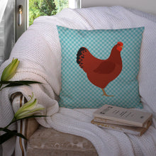 Load image into Gallery viewer, New Hampshire Red Chicken Blue Check Throw Pillow - 14x14 Decorative Pillow – Art for Your Home &amp; Patio BB8017PW1414