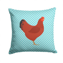 Load image into Gallery viewer, New Hampshire Red Chicken Blue Check Throw Pillow - 14x14 Decorative Pillow – Art for Your Home &amp; Patio BB8017PW1414