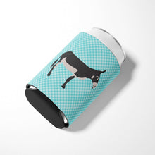 Load image into Gallery viewer, American Mammoth Jack Donkey Blue Check Can or Bottle Hugger BB8018CC