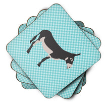 Load image into Gallery viewer, American Mammoth Jack Donkey Blue Check Foam Coaster  BB8018FC