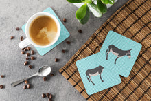 Load image into Gallery viewer, American Mammoth Jack Donkey Blue Check Foam Coaster  BB8018FC