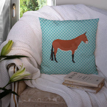 Load image into Gallery viewer, Mule Blue Check Throw Pillow - 14x14 Decorative Pillow – Art for Your Home &amp; Patio BB8019PW1414