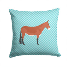 Load image into Gallery viewer, Mule Blue Check Throw Pillow - 14x14 Decorative Pillow – Art for Your Home &amp; Patio BB8019PW1414