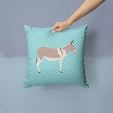 Load image into Gallery viewer, Australian Teamster Donkey Blue Check Throw Pillow - 14x14 Decorative Pillow – Art for Your Home &amp; Patio BB8020PW1414
