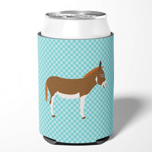 Load image into Gallery viewer, Miniature Mediterranian Donkey Blue Check Can or Bottle Hugger BB8021CC