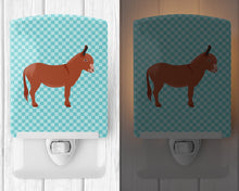 Load image into Gallery viewer, Irish Donkey Blue Check Ceramic Night Light BB8022CNL